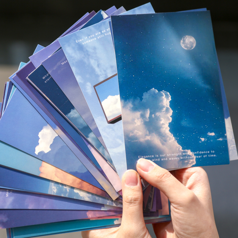 30 개/대/아름다운 시리즈 엽서에 떨어지는 꿈꾸는 태양, 달과 별 스타일 메시지 인사말 카드